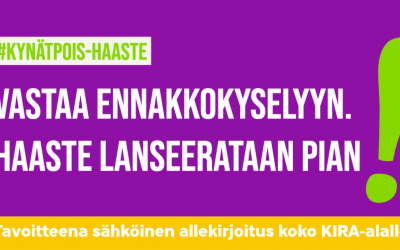 #kynätpois-haaste starttaa pian. Vastaa ennakkokyselyymme!