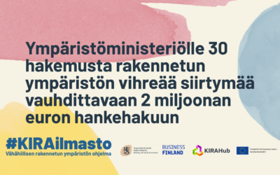 Ympäristöministeriö sai 30 hakemusta rakennetun ympäristön vihreää siirtymää vauhdittavaan 2 miljoonan euron hankehakuun