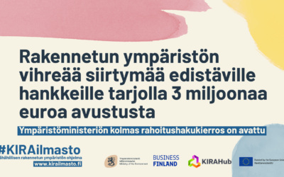 Rakennetun ympäristön vihreää siirtymää edistäville hankkeille tarjolla 3 miljoonaa euroa avustusta