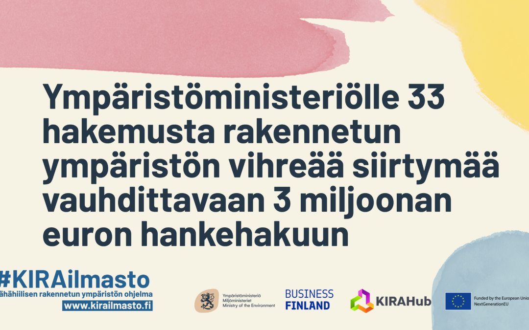 Ympäristöministeriö sai 33 hakemusta rakennetun ympäristön vihreää siirtymää vauhdittavaan 3 miljoonan euron hankehakuun