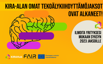 KIRA-alan tekoälykiihdyttämöjaksot ovat alkaneet – ilmoita yrityksesi mukaan syksyn 2023 jaksoille!