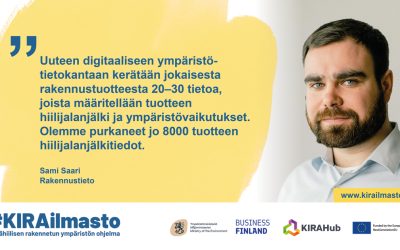 Rakennustuotteiden ympäristövaikutukset keskitettyyn tietokantaan