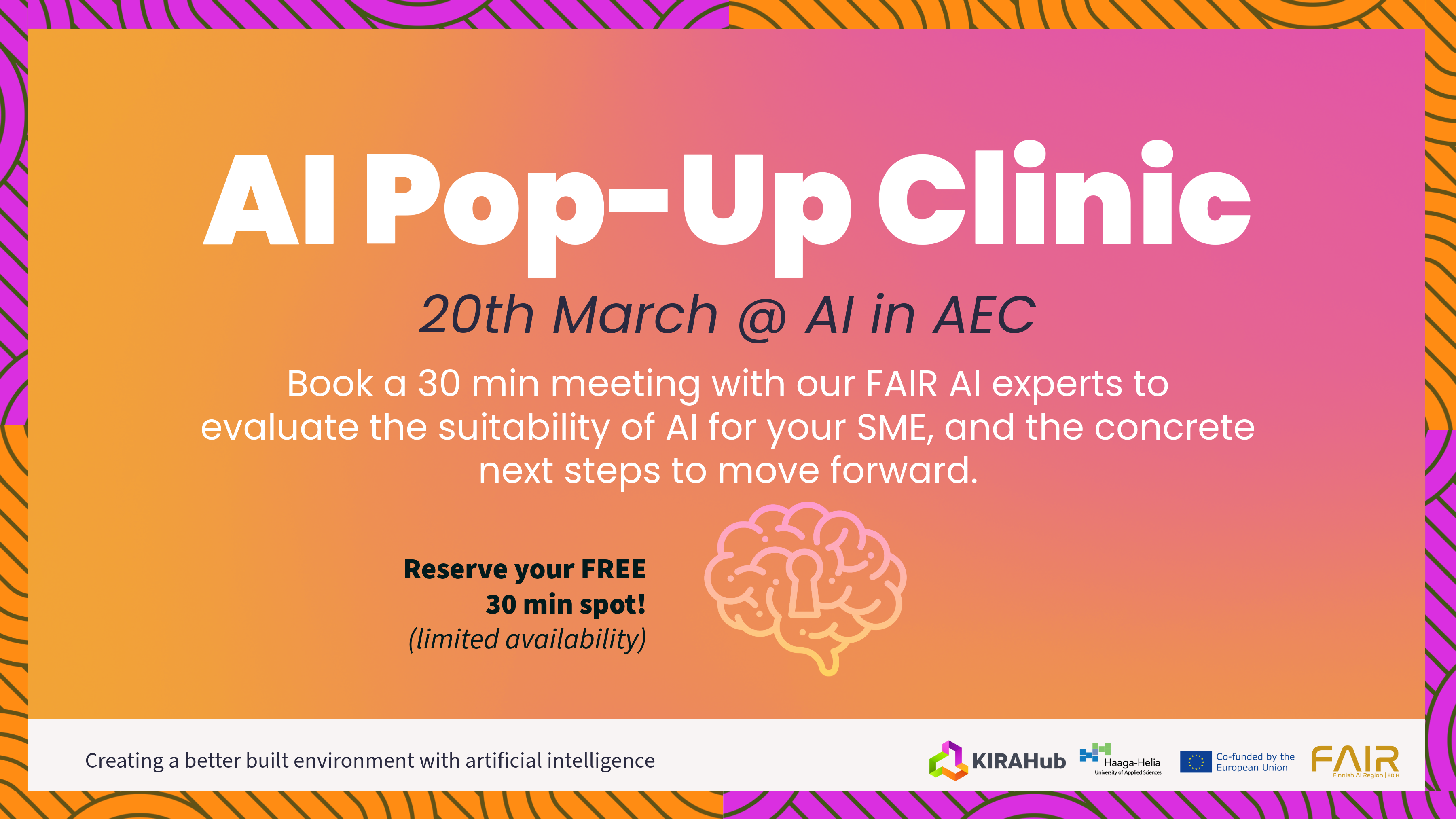 AI Pop-Up Clininc in AI in AEC Conference hosted by Finnish AI Region FAIR and KIRAHub